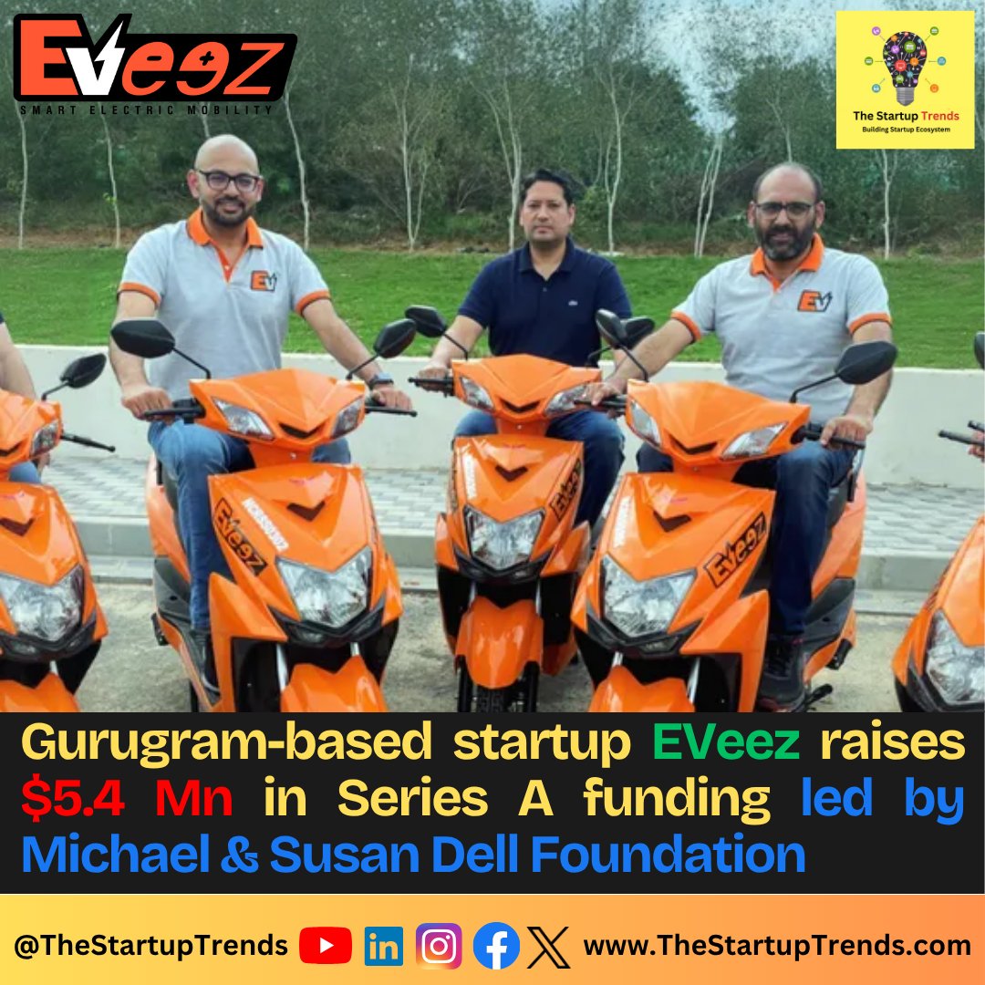thestartuptrend's tweet image. Read full news: 👉 thestartuptrends.in/eveez-raises-5…

#funding #fundraising #fundingnews #businessnews #startups #EVeez #fundingalert #startupindia #thestartuptrends #startupnews #startupnewsindia @eveezindia