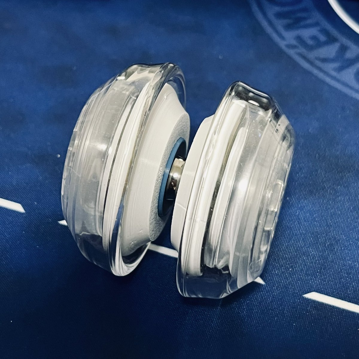 eql_d's tweet image. ハイパーヨーヨーカプセル用のステンレスリング搭載型蛇足ユニット「パルシェン」を作りました。装着時重量122g（スタンドパーツは含まず）