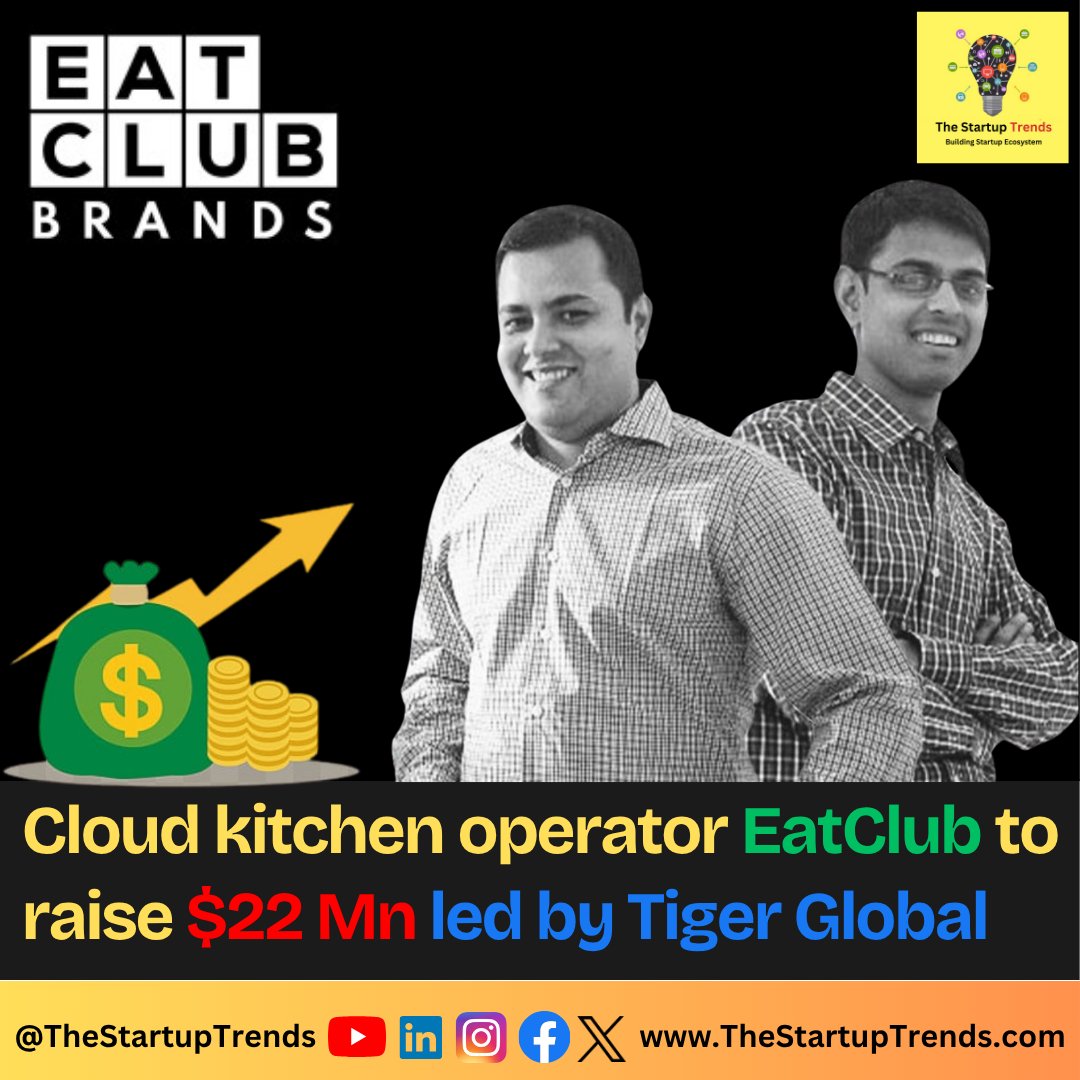 thestartuptrend's tweet image. Read full news: 👉 thestartuptrends.in/cloud-kitchen-…

#funding #fundraising #fundingnews #businessnews #startups #EatClub #fundingalert #startupindia #thestartuptrends #startupnews #startupnewsindia @Eatclub_