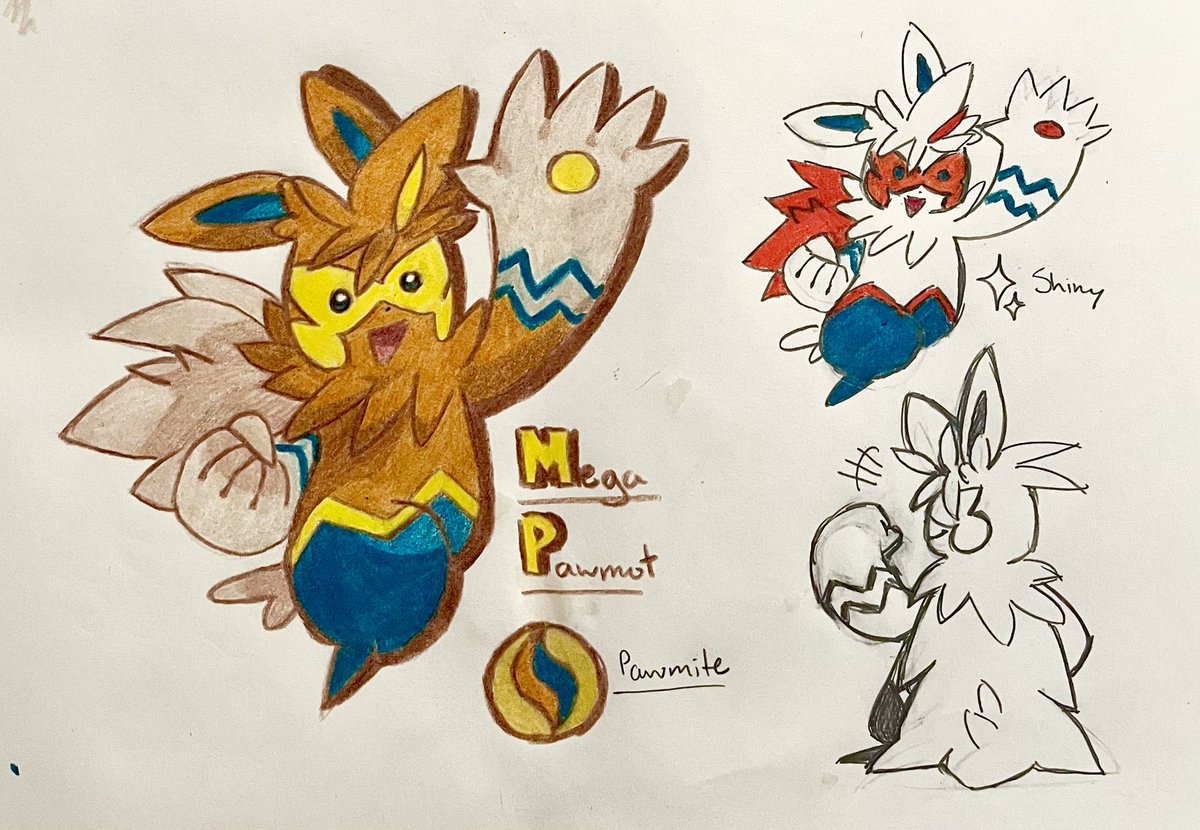 Znd_Star's tweet image. Mega Pawmot
#Pokemon #PokemonLegendsZA #fakemon