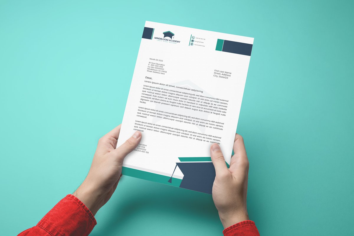 Vectgraphiz's tweet photo. π Sleek & modern letterhead design for Mindbloom Academy!
Clean layout, pro typography, and that bold graduation cap graphic make it pop π
Perfect for official use with a strong academic vibe.
#LetterheadDesign #GraphicDesign #PrintDesign #StationeryDesign #BrandIdentity https://t.co/NejTkH4I2Z