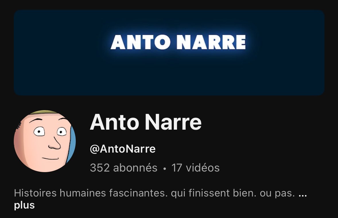 Je viens de tomber sur une chaîne YouTube avec même pas 500 abonnés mais hyper qualitative de style story telling.  Je le connais ni d’Ève ni d’Adam mais je vous conseil vivement de regarder.  C’est super intéressant et bien narré.  Bref voilà bonne soirée à tous 😂