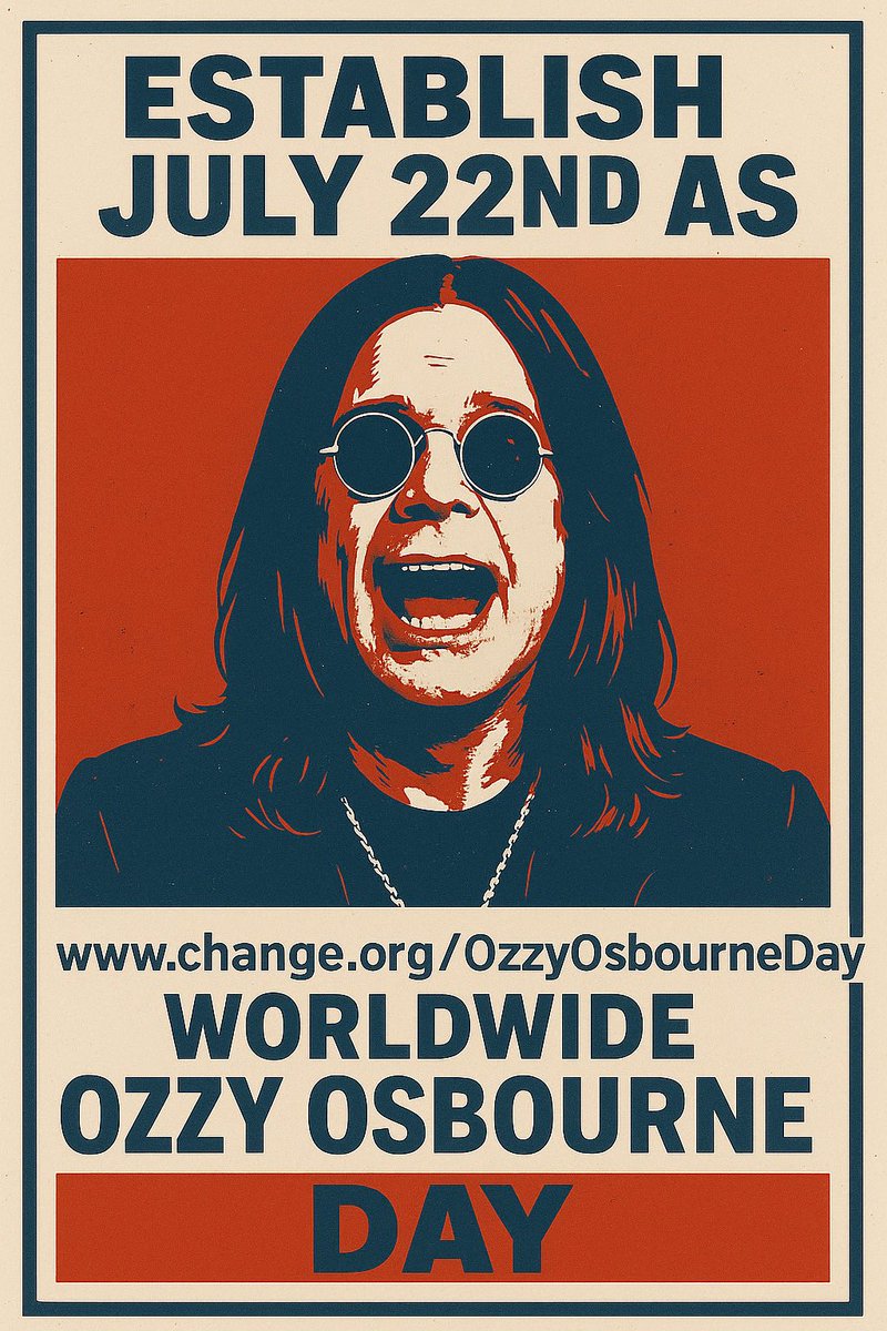 🚨Over 6K signatures now. Thanks for this tremendous support for Ozzy!! #OzzyDay #OzzyOsbourne #HeavyMetal #Ozzy #OzzyOsbourneForever 

Sign here and Share:

change.org/OzzyOsbourneDay