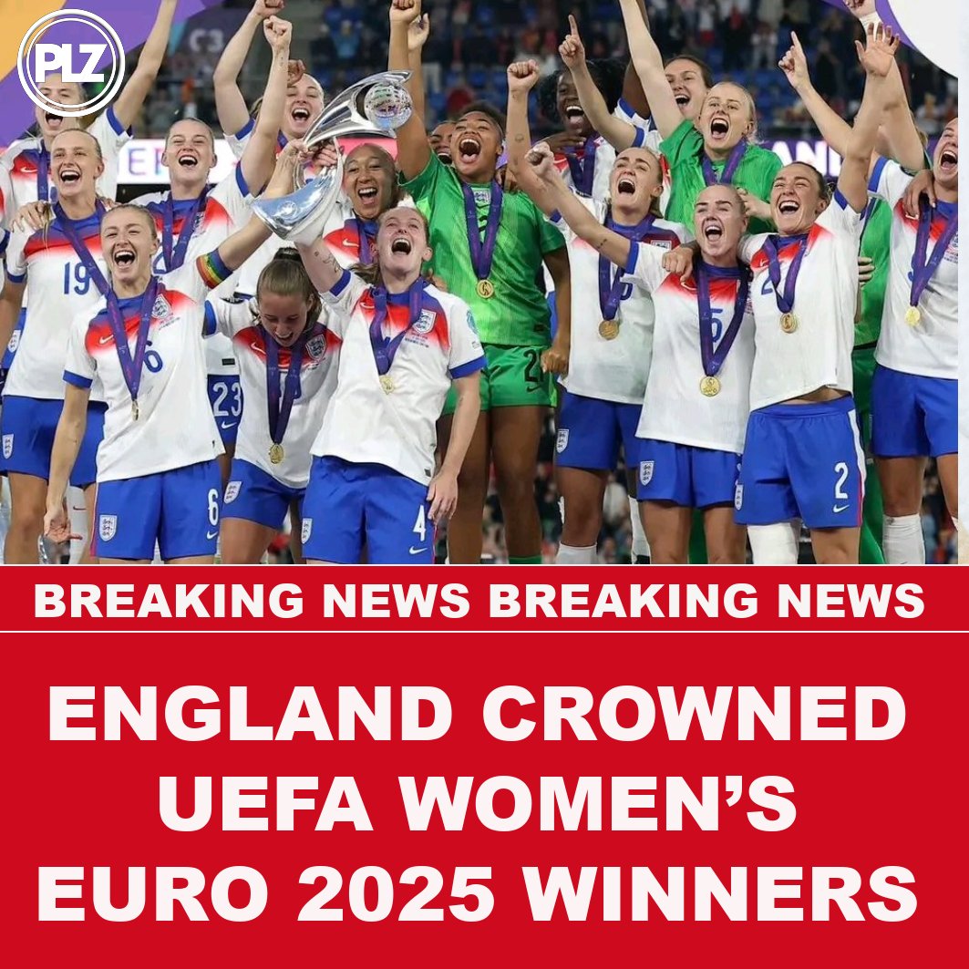 PLZSoccer's tweet image. 🚨 LATEST I England crowned UEFA Women's Euro 2025 winners after penalty shoot-out victory over Spain
🏴 The Lionesses successfully defended their title under the leadership of Sarina Wiegman
📲Subscribe to PLZ Soccer YouTube NOW bit.ly/3Ui7v6X