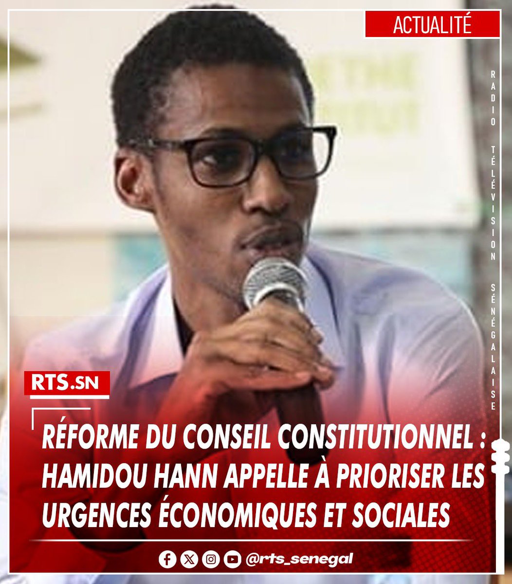 RTS1_Senegal's tweet image. Pour monsieur Hann, le débat sur la transformation du Conseil constitutionnel en Cour constitutionnelle, comme le préconisent certains participants aux dialogues nationaux, occulte les vraies priorités. « Le Sénégal n’a pas un problème d’institutions, mais un problème économique…