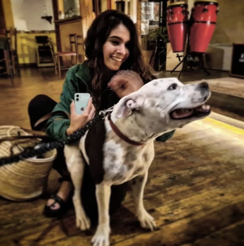 blondchameleon's tweet image. me having picture proof that claudia traisac would absolutely stop in the middle of the street to give love to my 'vicious breed' who most people avoid