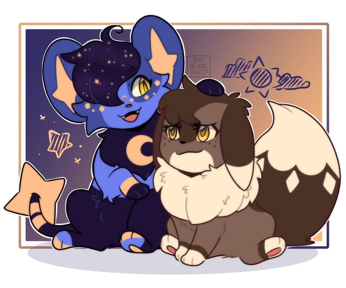 shyblacksheep's tweet image. [AF] Revenge #18 for:
FloofySylvia
Getting to draw another really adorable Shinx and Eevee duo! :’3