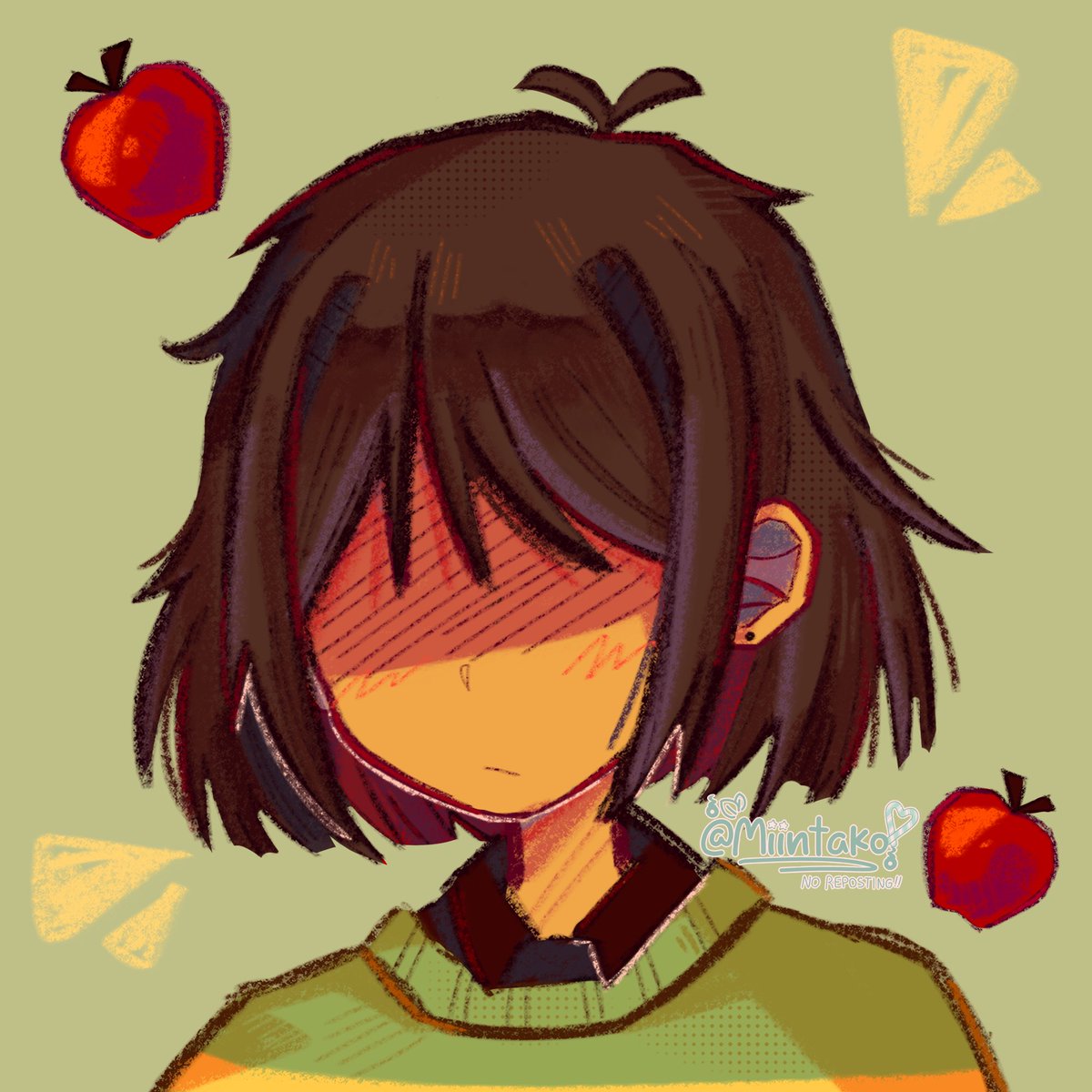 Miintako's tweet image. Quick Kris doodle to test a brush #deltarune