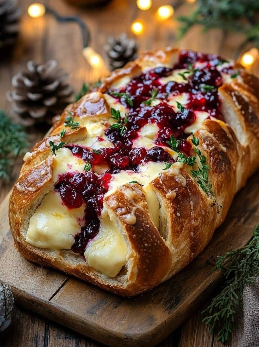 summer_food's tweet photo. Garlic Herb Sourdough Bread Stuffed with Brie and Cranberry Sauce https://t.co/ZchoiDn42i