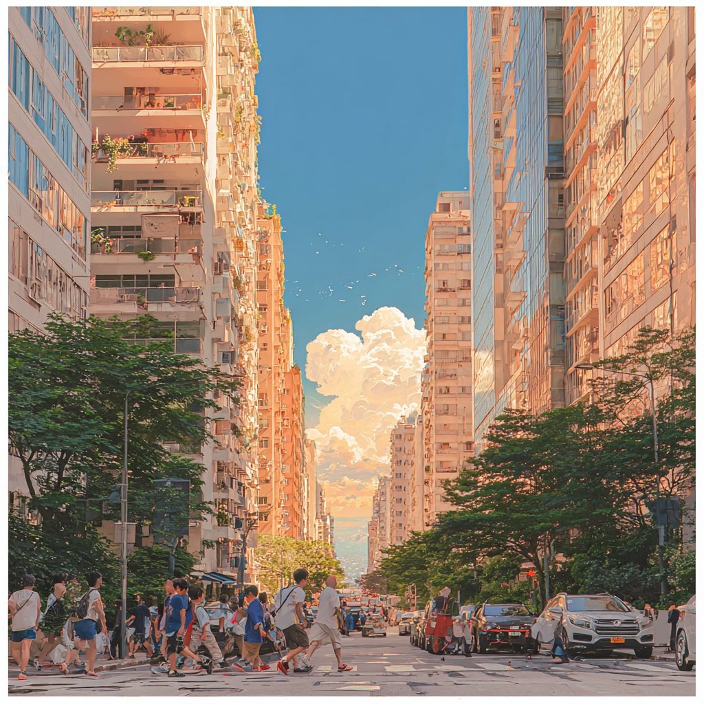 Street view, Manhattan 
#AIart #AIイラスト