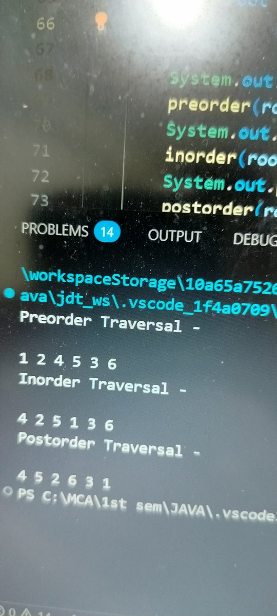 shery_shukla's tweet image. Day 25 of #30DaysOfCodingChallenge with Java 
Today I learned Binary Tree Traversals along with its implementation 
-Preorder
-Inorder
-Postorder
*Time complexity of all the tree cases is always O(N)
#Dsa #Tree #coding #java