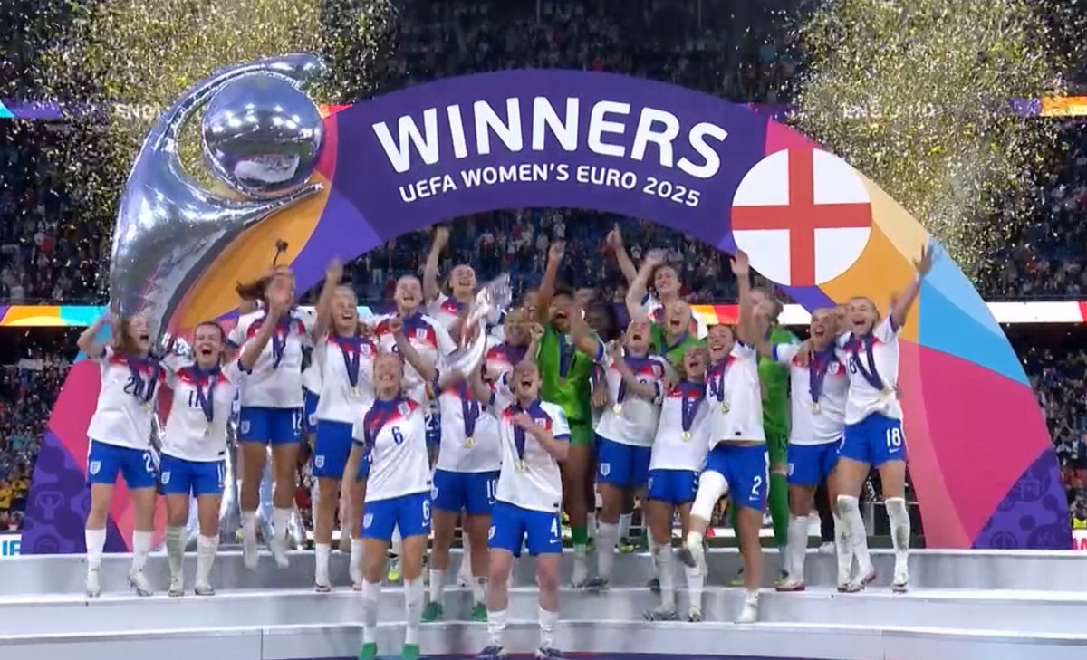 Such an inspirational day for Women's Sports - the #WEURO2025 The #Lionesses have done England proud again! ❤️🦁⚽️❤️