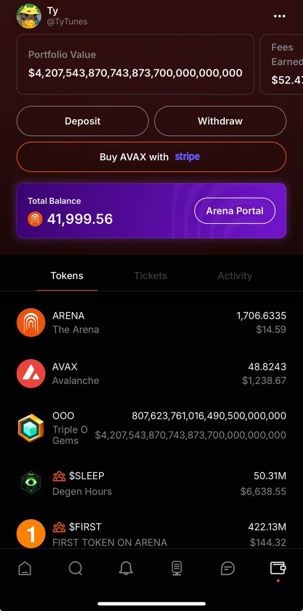 TyTunes's tweet image. wow i’m rich 

thank you @TheArenaApp