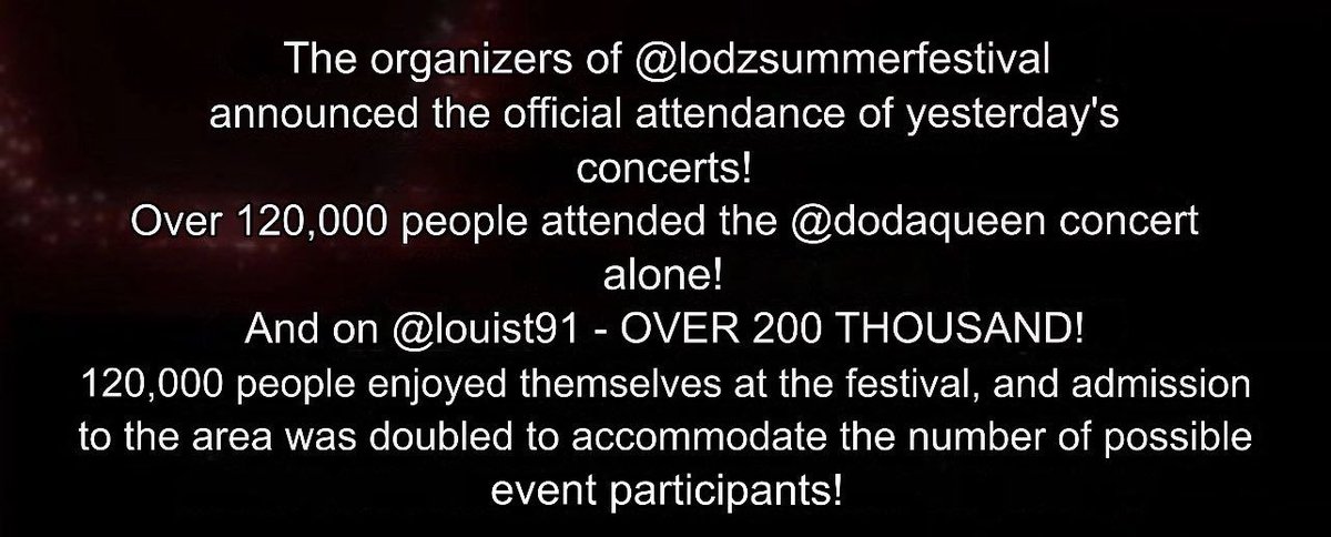 kiwi28cake's tweet image. Festival is saying there were over 200k people in attendance for Louis????