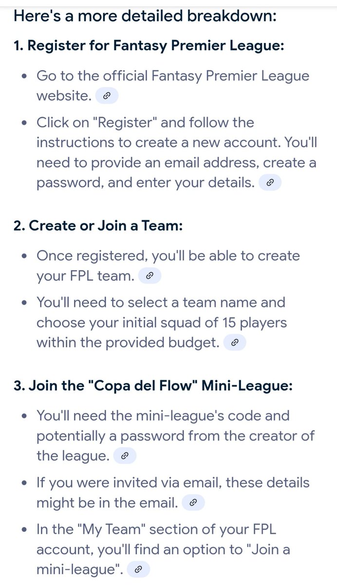 To register for the Fantasy Premier League ( FPL ) and join the  " Copa del Flow " mini league , you'll need to create a team and then use a provided code to join .