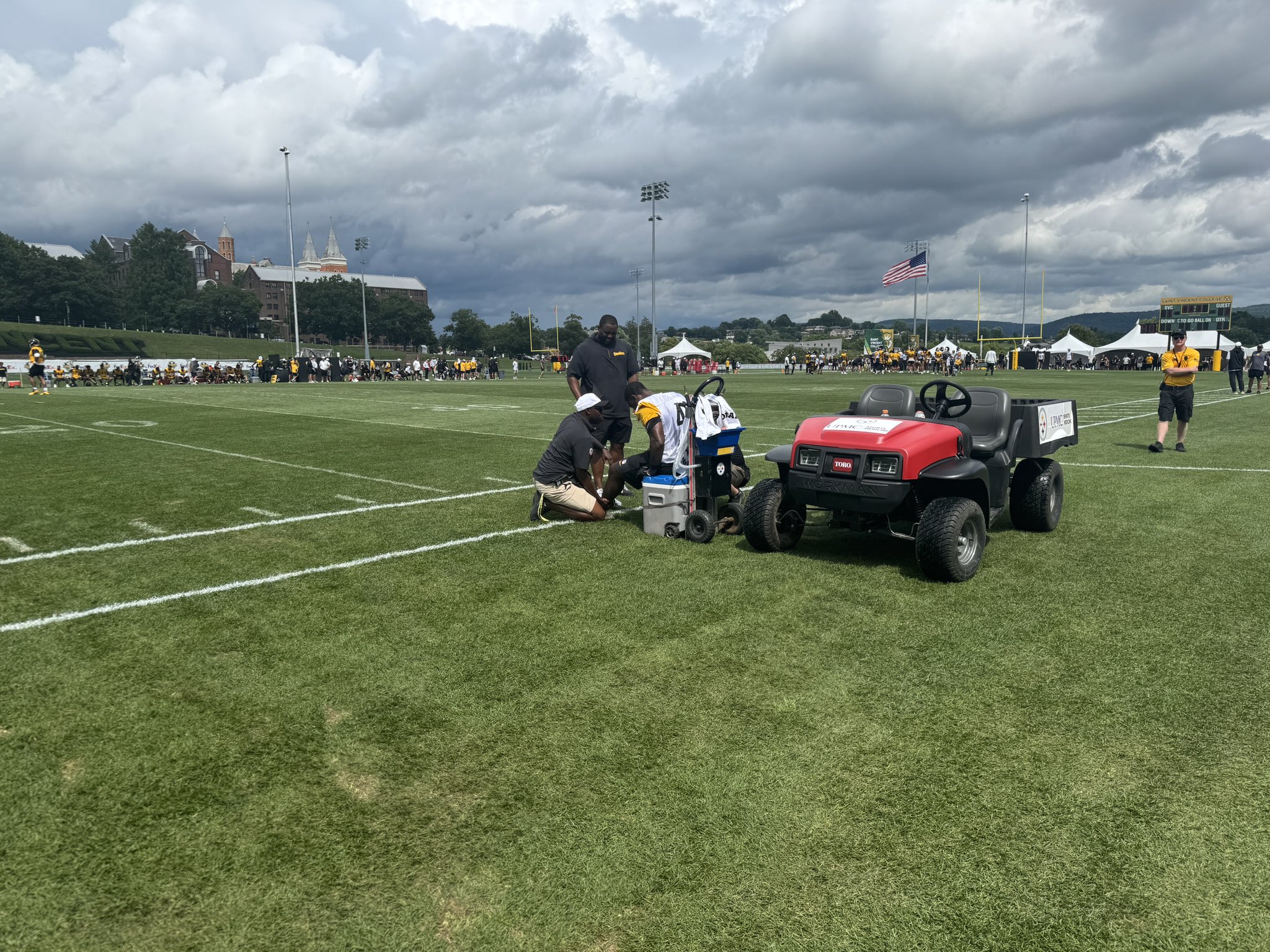 Alan Saunders on X: "Rookie TE/FB DJ Thomas-Jones getting some attention  for what looks to be a left ankle/calf injury. https://t.co/zc450a7veW" / X