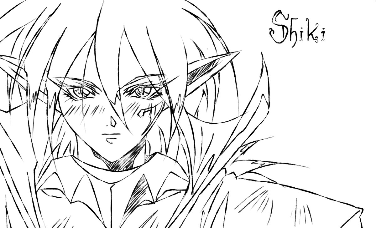 InfinityArk's tweet image. Shiki with her coat open this probably will show up fully at some point as well. Shiki never closes the coat again in the OVA it's a symbolic thing. #conceptart