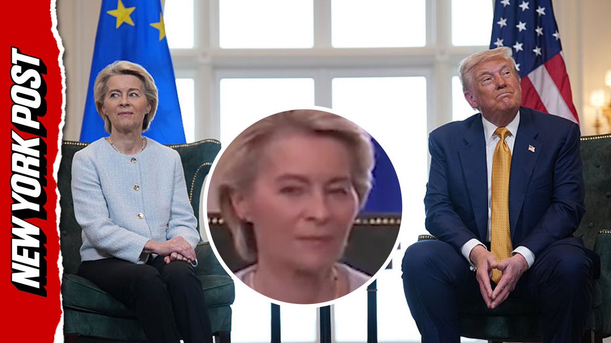 JessicaLedezmaM's tweet image. “Vea cómo Trump borra la sonrisa del rostro de la presidenta de la Comisión Europea, Ursula von der Leyen.” 
youtu.be/ujgpS4takhs?fe…