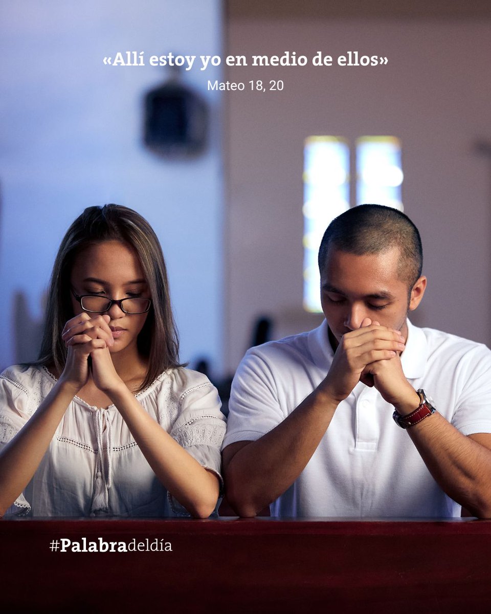 «𝐀𝐥𝐥𝛊́ 𝐞𝐬𝐭𝐨𝐲 𝐲𝐨 𝐞𝐧 𝐦𝐞𝐝𝐢𝐨 𝐝𝐞 𝐞𝐥𝐥𝐨𝐬» (Mateo 18, 20)
La oración común enriquece nuestra oración personal. Todo tiene más sentido cuando se integra en la comunidad. La religión enriquece la dimensión social de la persona humana. 
▶️ bit.ly/PalabraDelDia1