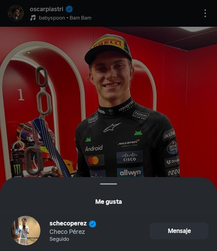 spiderperez11's tweet image. No podía faltar el like de Checo ☝🏼