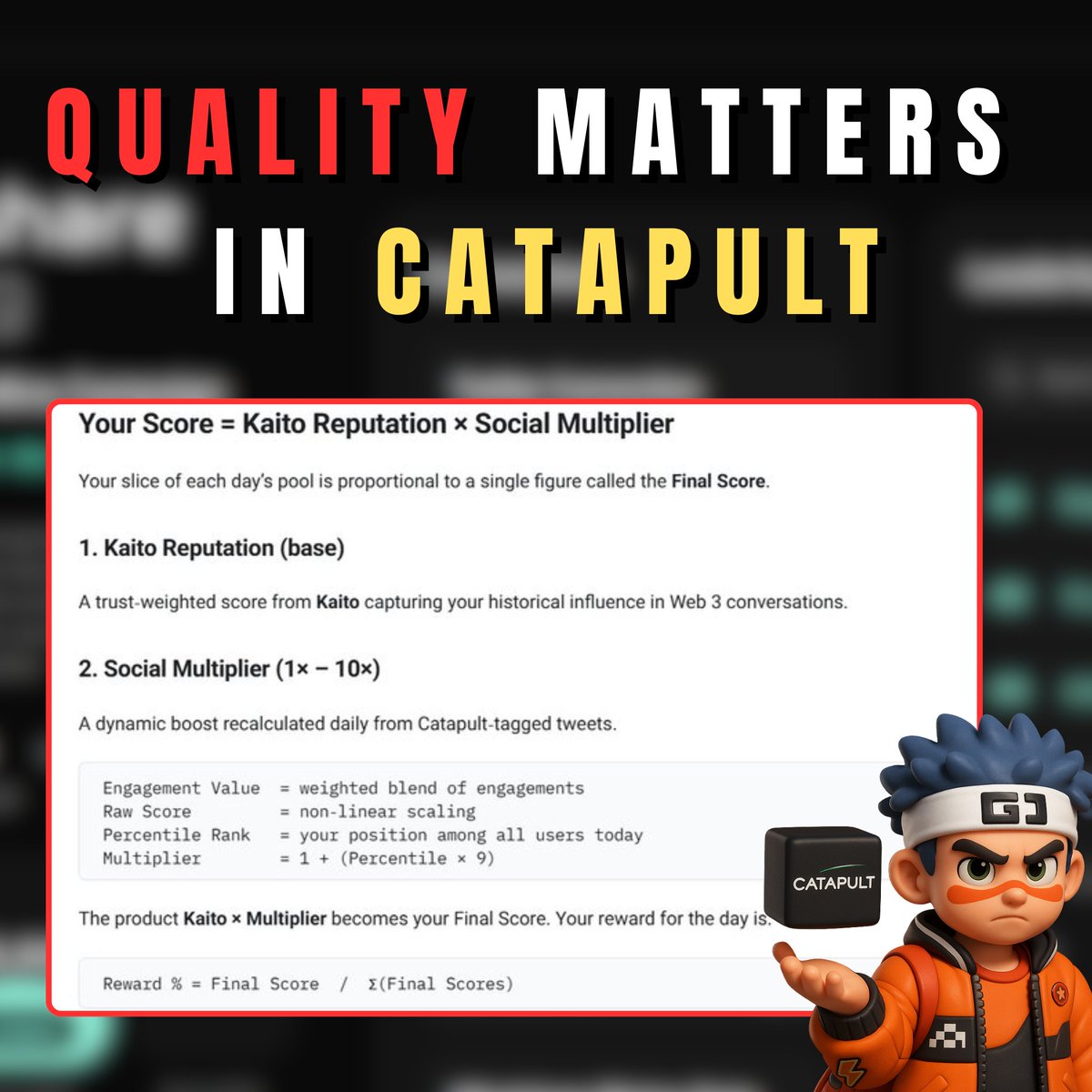 aymducking's tweet image. Are you creating quality content?
Your effort matters here in @letsCatapult.
No spam.
Pure quality.
Originality.
Be creative.
This is what you need 👆
All posts are tracked 24/7.
Get rewarded in USDT and Credits.
Repetitive posts won’t count.
You can share anything you like…
