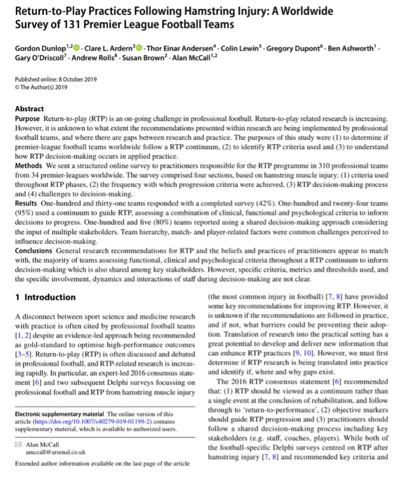 TheFootballPhys's tweet image. ⚽📊 Return-to-Play Practices Following Hamstring Injury: A Worldwide Survey of 131 Premier League Football Teams

share.google/tJjEhbLaDzyAbB…