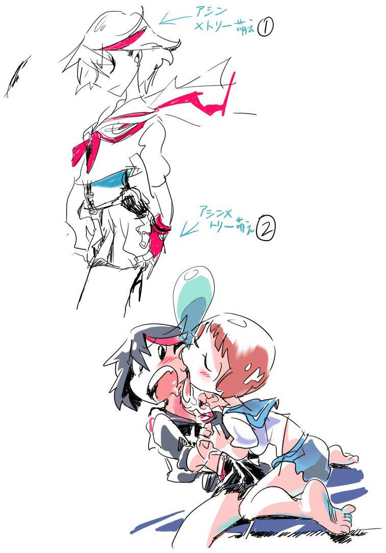 chupsou's tweet image. 2014年。ここには上げてない気がするキルラキル過去絵上げときますー(わけあって最後のは全体図見せられない)
いまはNewパンスト観てる。
