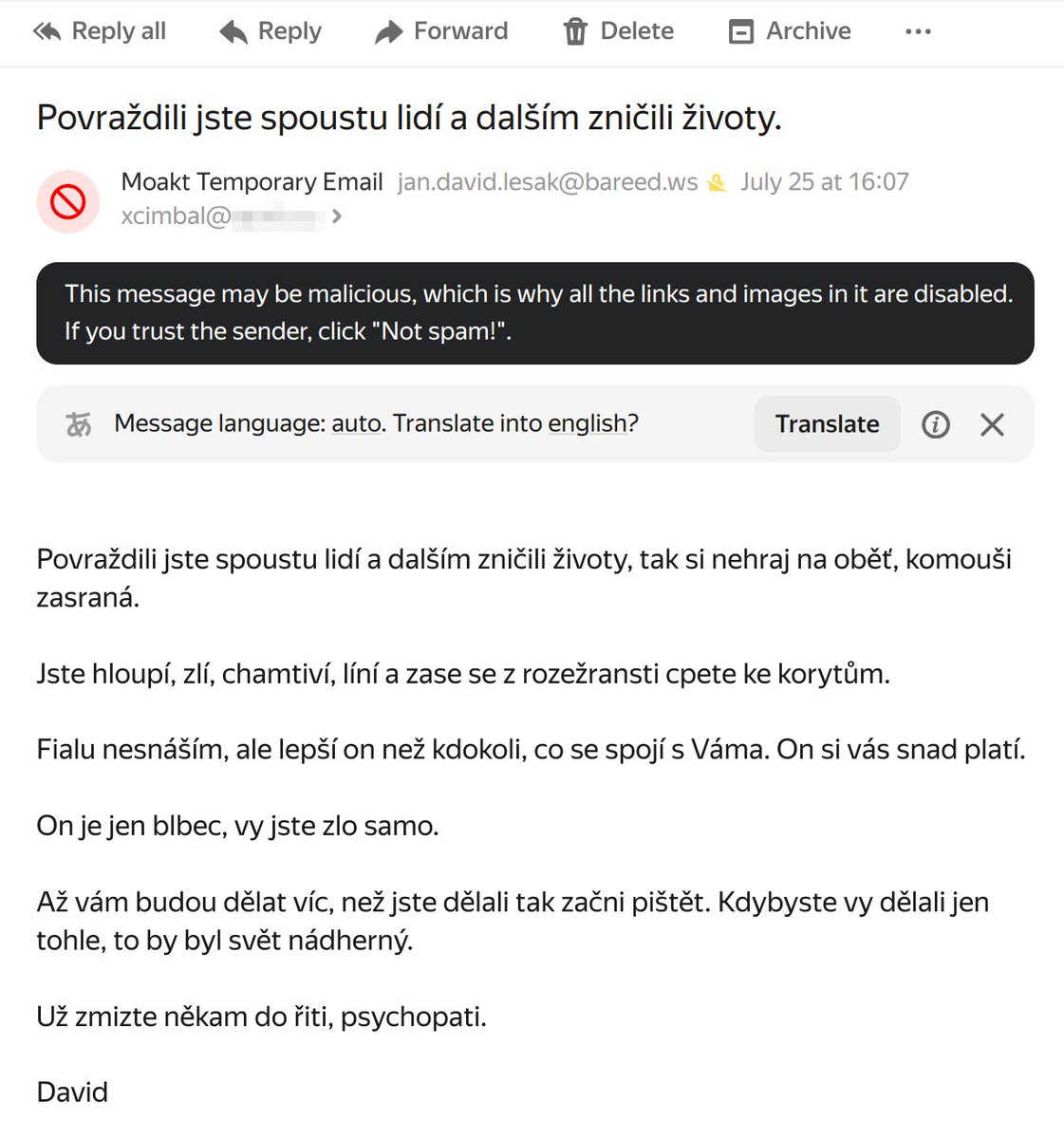 xcimbal's tweet image. Trk trk trk trk trk trk trk...
Ráno schráááánku máááám
plnu na-vo-ňa-ných listov...
Ráááád ich dostávam
všetky sú však o tom istom...
Chystám sa každý deň
že-im-na-ne odpííííšem...
youtube.com/watch?v=mBCw31…
Ale kdybych se do toho spamu nedíval, tak o něm ani nevím...
