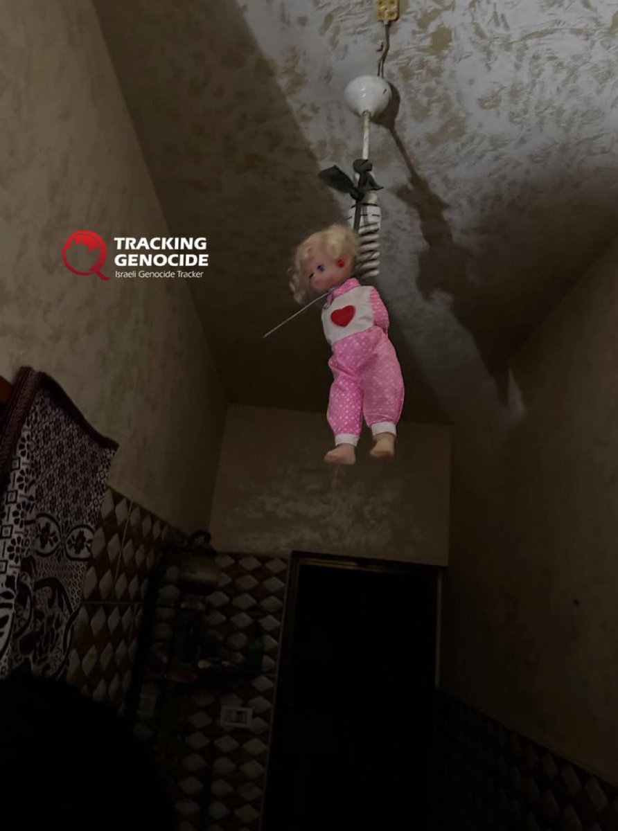 warintel4u's tweet image. When an Israeli soldier hangs a Palestinian child’s toy from the ceiling of a Gaza home he’s occupied — and posts it proudly.

Just think — what are Israelis doing to the Palestinian kids who aren’t even on camera ?

How should we interpret this picture ?