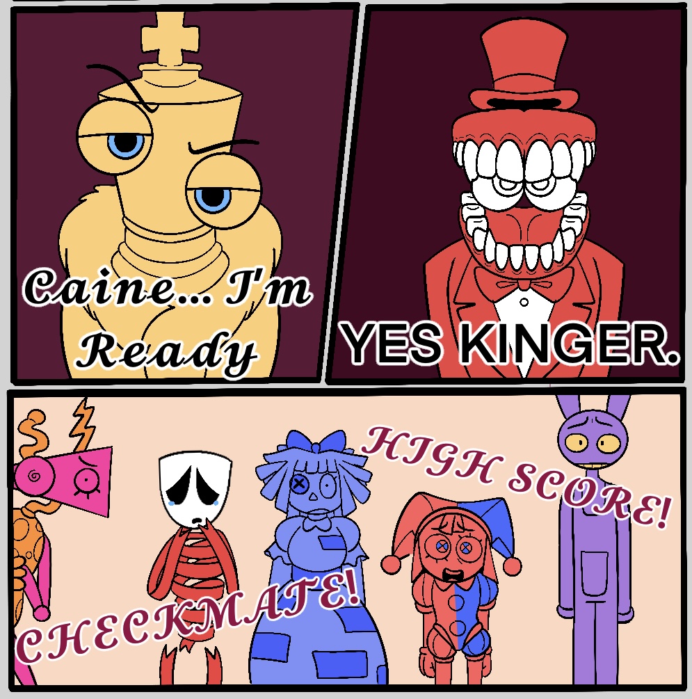 That__Bitty's tweet image. My artistry was a mistake, and today I will be boiled for it
(tags boo #TADC #Royalteeth #TheAmazingDigitalCircus)
Read from left to right, top to bottom!