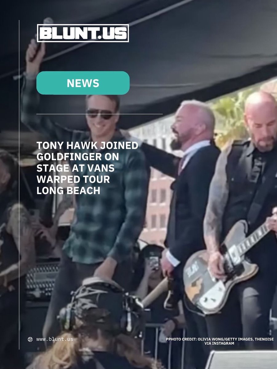 bluntmagus's tweet image. .@tonyhawk jumped on stage with @goldfingermusic at Vans Warped Tour Long Beach to rip through ‘Superman’...because of course he did!
Skate meets ska, 30 years deep 🤘
Full story including video here ⤵️
blunt.us/music/tony-haw…