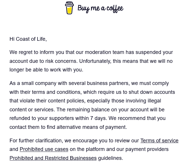 Coast of Life (@coastoflife_od) on Twitter photo Dear <a href="/buymeacoffee/">Buy Me a Coffee</a>, could you please explain this situation?
Your team can check our activity and find out that <a href="/coastoflife_od/">Coast of Life</a> is specialised only in non-lethal aid like repellents, trench candles, anti-drone nets, and chemical weapon desactivation stuff. We regularly publish Dear <a href="/buymeacoffee/">Buy Me a Coffee</a>, could you please explain this situation?
Your team can check our activity and find out that <a href="/coastoflife_od/">Coast of Life</a> is specialised only in non-lethal aid like repellents, trench candles, anti-drone nets, and chemical weapon desactivation stuff. We regularly publish