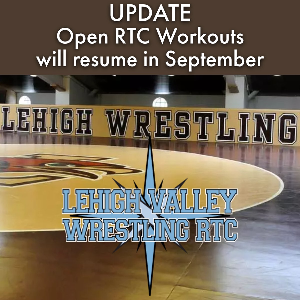 We'll take a break for the rest of the summer. Workouts will resume in September. Check our website and social media for updates.
