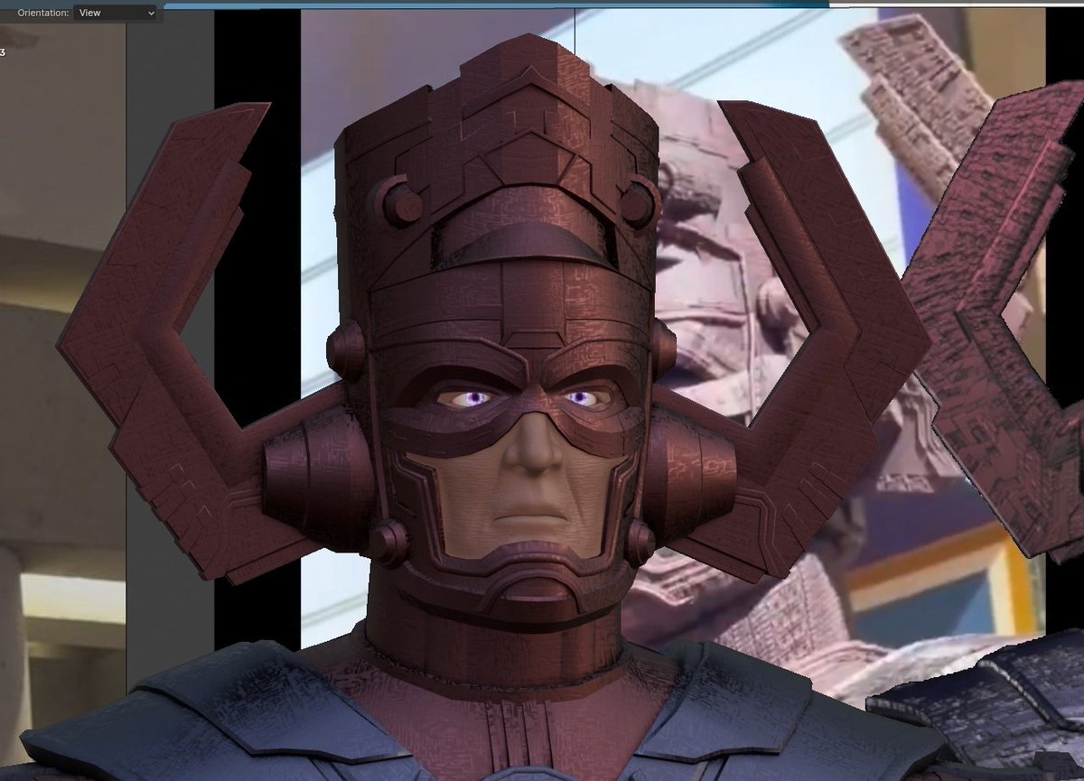 DrakiousDerg's tweet image. added more detail and made the rest of the face under the helmet

#Galactus