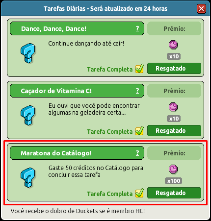 Se vier uma tarefa de 50 duckets amanhã, eu consigo comprar a máquina de lavar, espero que fique na loja mais uns dias 😰

(ainda bem que deixei para comprar o unicórnio hoje, essa de gastar salvou)