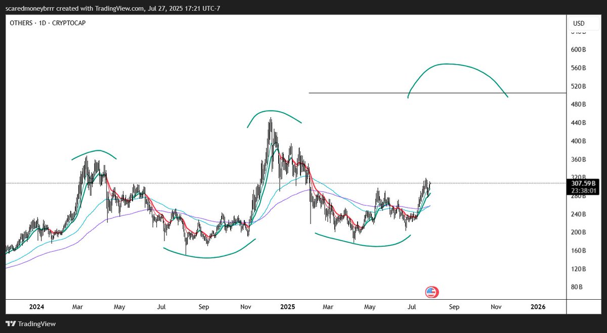 scaredmoneybrrr's tweet image. others set to outperform on next btc.d dip.