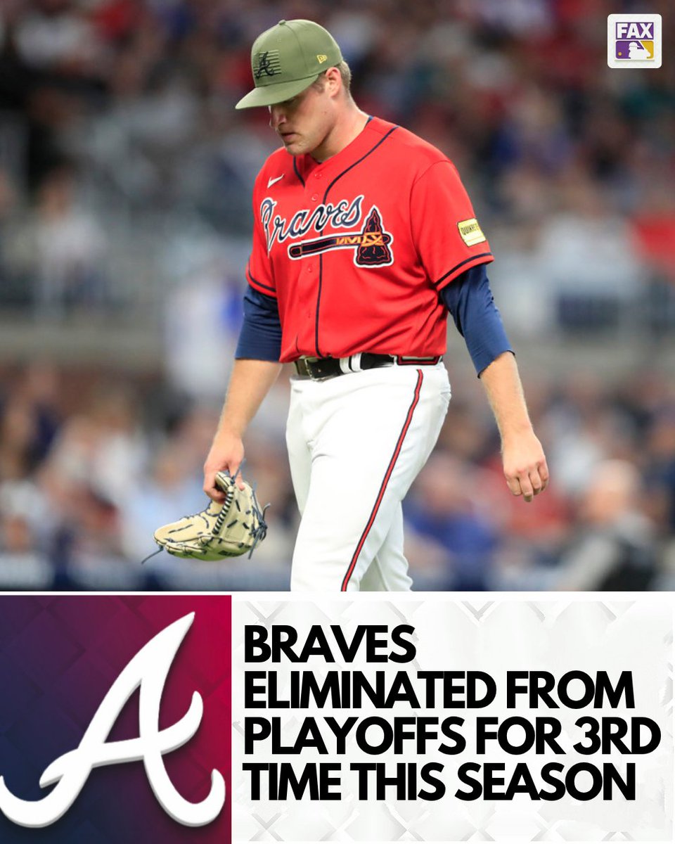 MLBONFAX's tweet image. The Atlanta Braves have been eliminated from postseason contention again