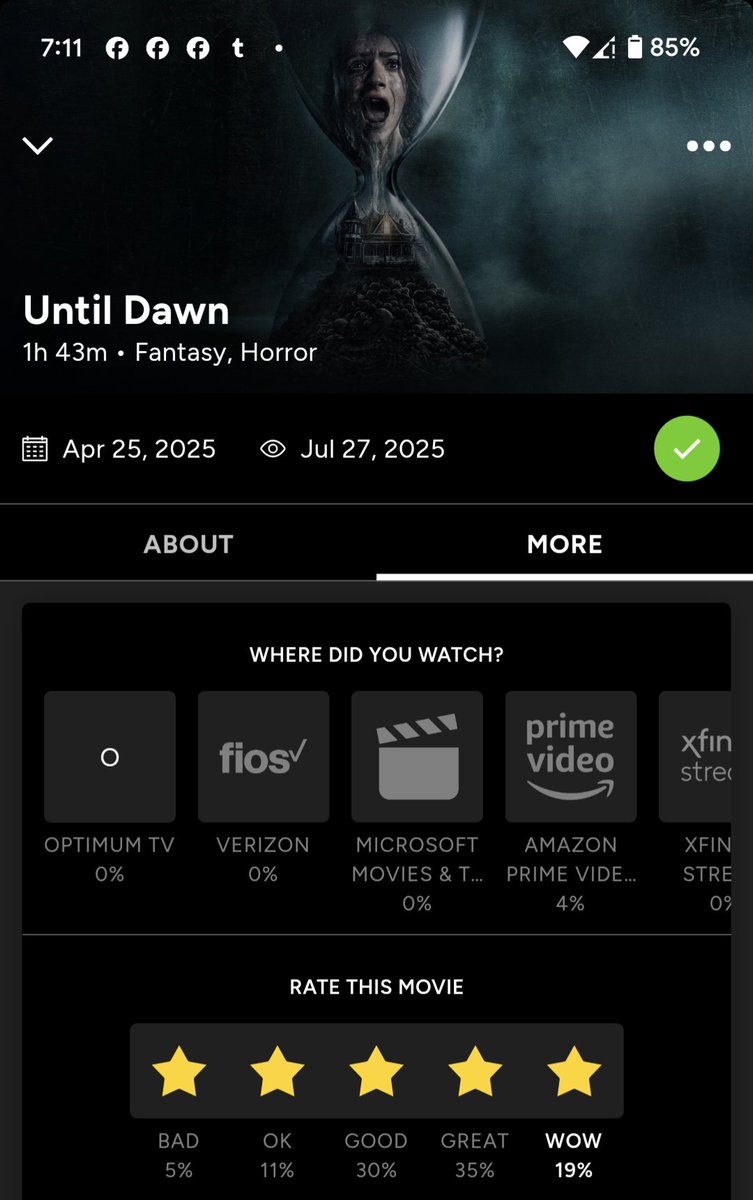 handonshipper's tweet image. Finished watching Until Dawn