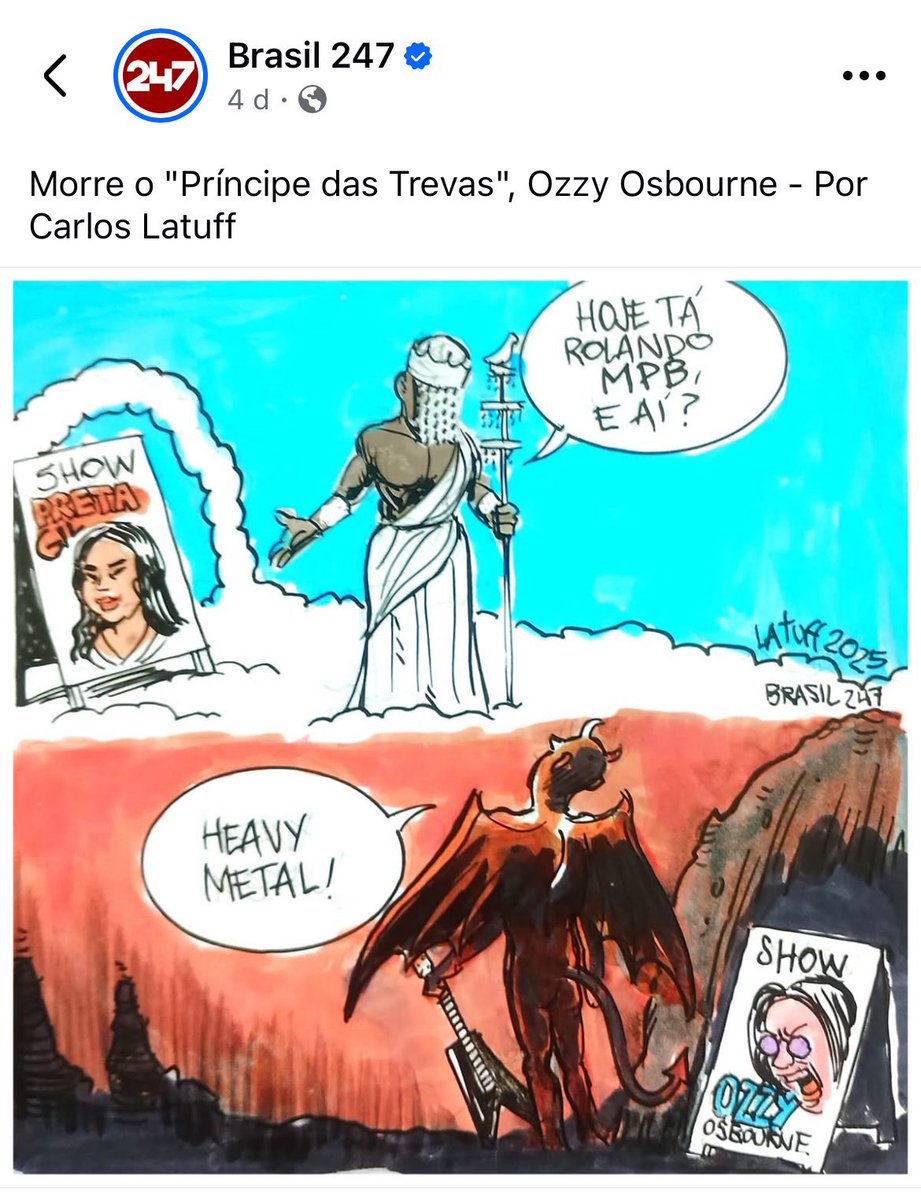 Como_Tanka's tweet image. Ozzy: doou 1 bilhão de reais para instituições de caridade antes de falecer
Preta Gil: ajudou a fundar a Mynd8
