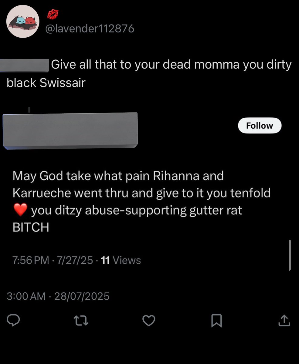 ouppyleb's tweet image. 🚨🚨 PLEASE REPORT THIS USER

i dont what to tell you cause the tweets speak for themselves when my oomf was simply talking about the fact that op (who is now priv) is going to an abuser&apos;s concert and this is the response she gets.