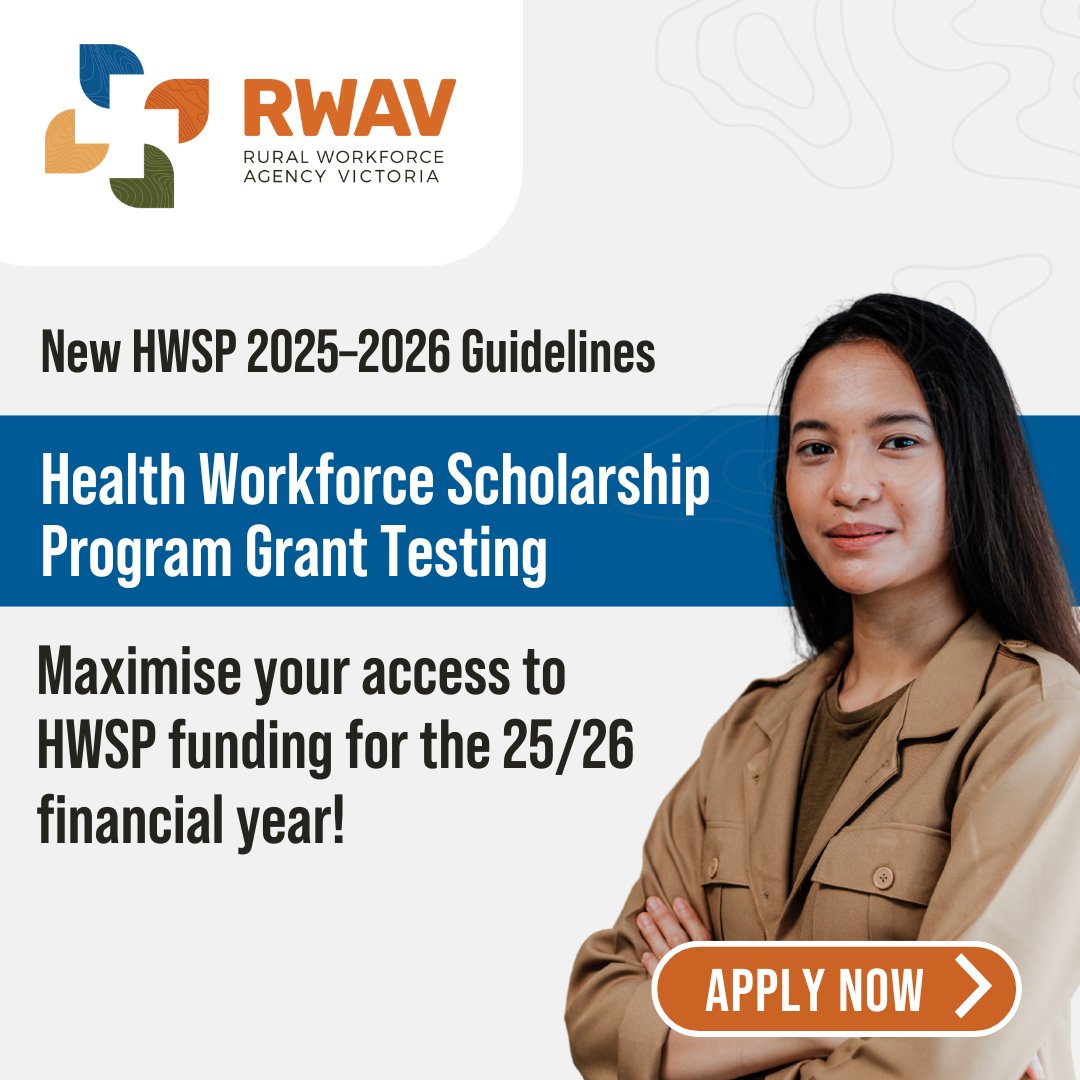 The Health Workforce Scholarship Program (HWSP) is back, offering support for clinical training and postgraduate study.
Click the link to learn more and apply: bit.ly/4kimt7B

#HWSP #PrimaryHealthCare