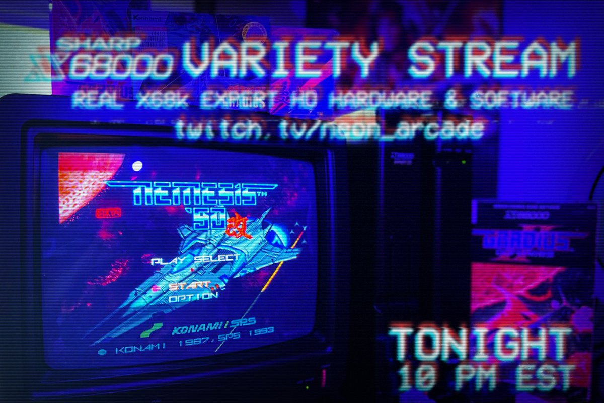 neonarcadegrant's tweet image. Live tonight on Twitch with the Sharp X68000! I'll be streaming off of a Sharp X68k Expert HD, along with real boxed games on 5.25 floppies. We'll also write some additional games to disk live on stream using a system specifically set up to do so. 💾 10 PM EST twitch/neon_arcade