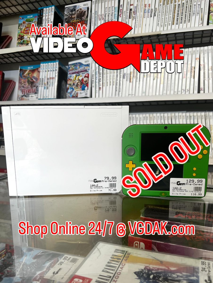 VGDAk's tweet image. Wahoo! Less than-a hour and we’re sold out of the #Nintendo2DS [Link Edition] Handheld Console! You guys rock! 
👾
Shop Online 24/7 at VGDAK.com
🕹️
Game On!
#VideoGameDepot
@NintendoAmerica