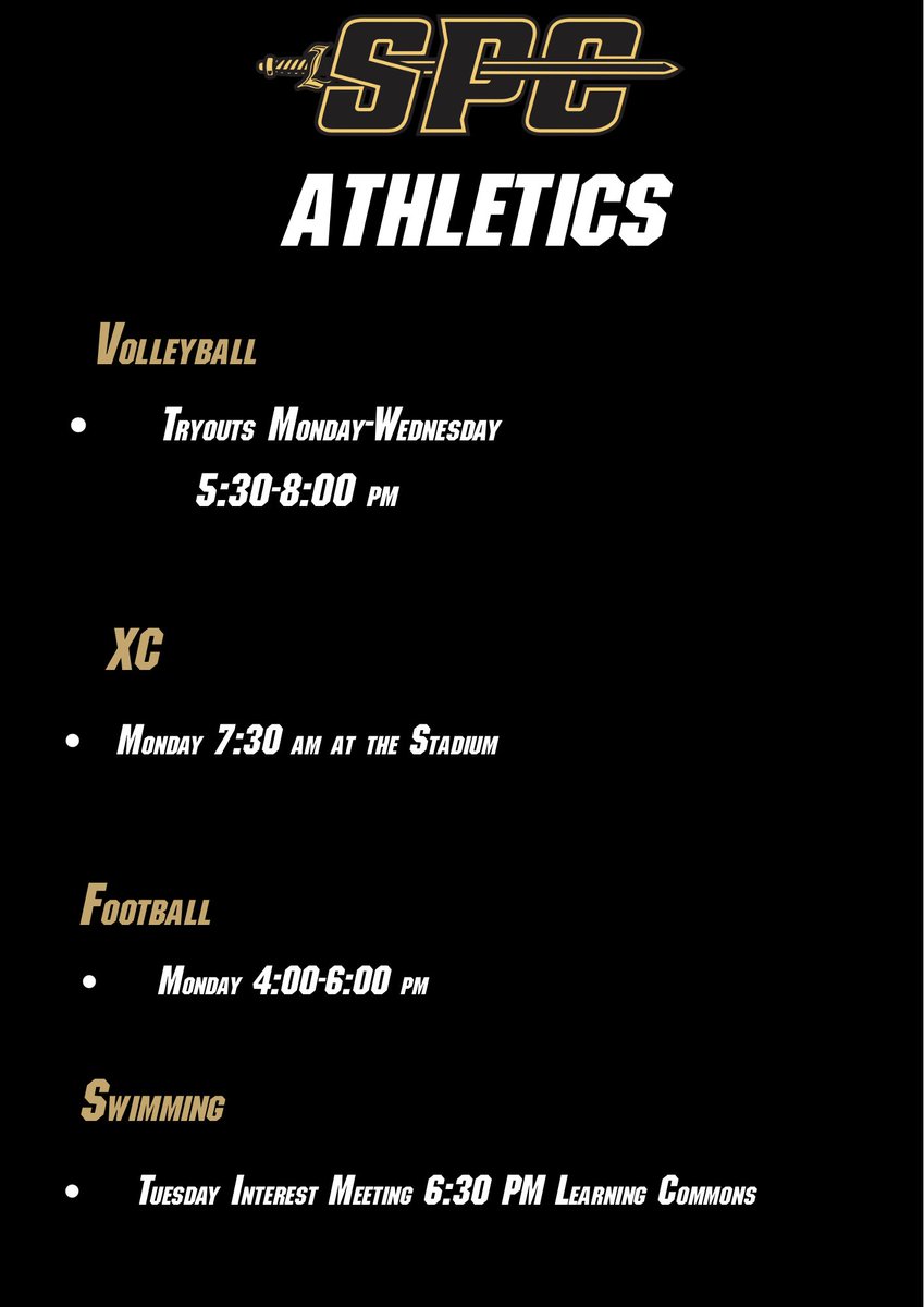 SpcAthletics's tweet image. First day of fall sports are here! Can’t wait to see all of our Barons!