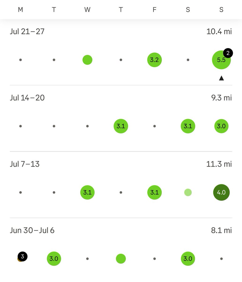 PancakeXcat's tweet image. Just wrapped up my last long run for the first month of marathon training 🎊🥳 knocked out 5.5 today! Which officially brings me to 39.1 training miles this month!