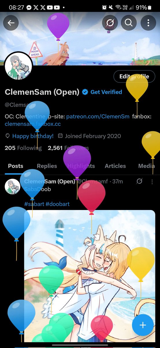 Clemsamf's tweet image. Balloon day