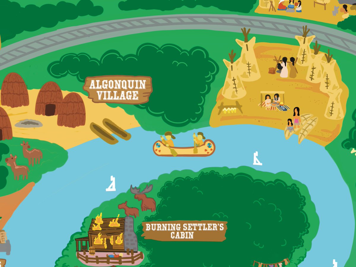 BBindman's tweet image. I need help- what tribe would you say the “Native American” village represents? Tipis were used by many tribes, and I’d like to respectfully label these correctly.