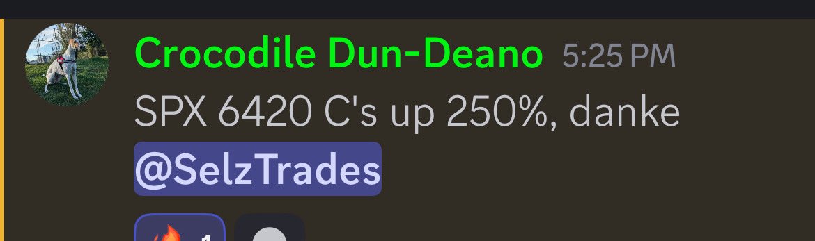 Starting another week with a 250% plus gap up play!
#GreenRoom 
$SPX 6420c 250% and 🚀