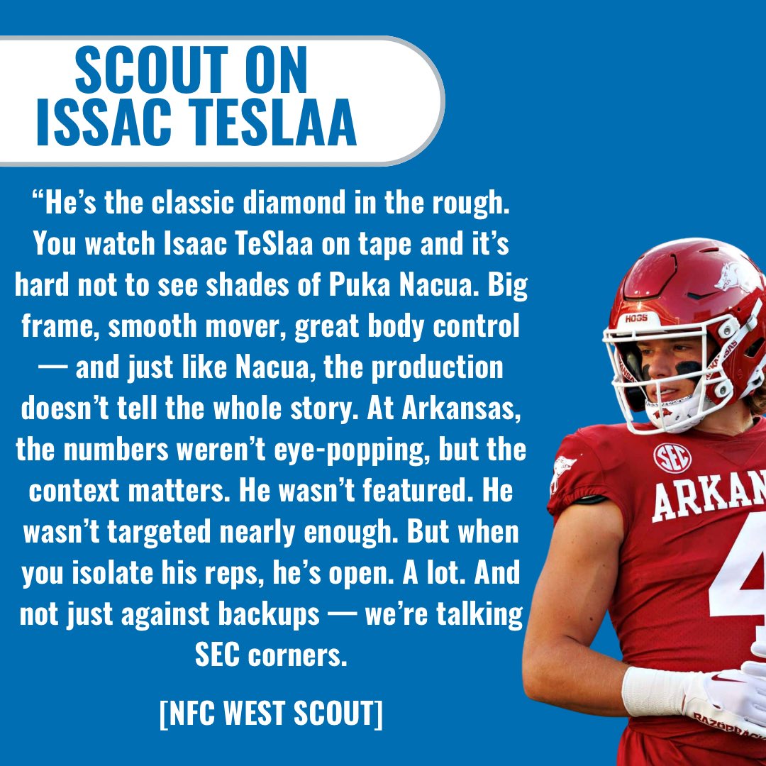 DetroitJoeChapp's tweet image. One NFC Scout I talked to had to say this about TeSlaa;
Link; youtu.be/eDTfFtNgzyg
#OnePride