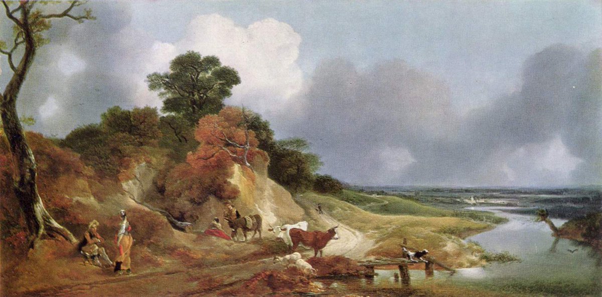 t_gainsborough's tweet image. Landscape with the village Cornard wikiart.org/en/thomas-gain…